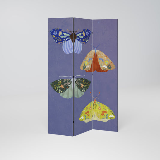 MOTH INTO THE FLAME Dekorativ rumsavdelare – 3 paneler