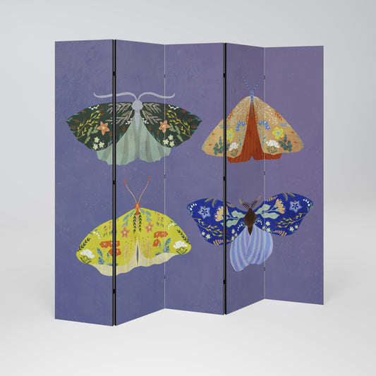 MOTH INTO THE FLAME Dekorativ rumsavdelare – 5 paneler