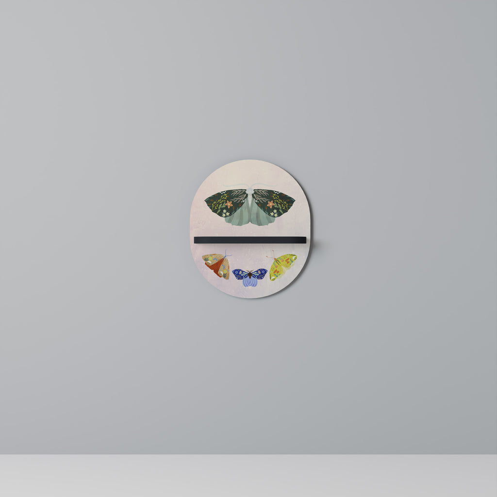 MOTH INTO THE LIGHT Oval konsthylla i svart finish