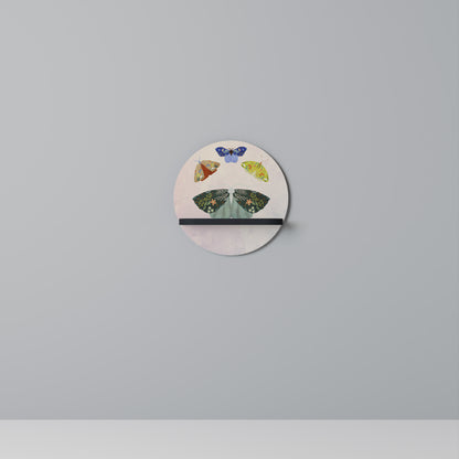 MOTH INTO THE LIGHT Rund konsthylla i svart finish