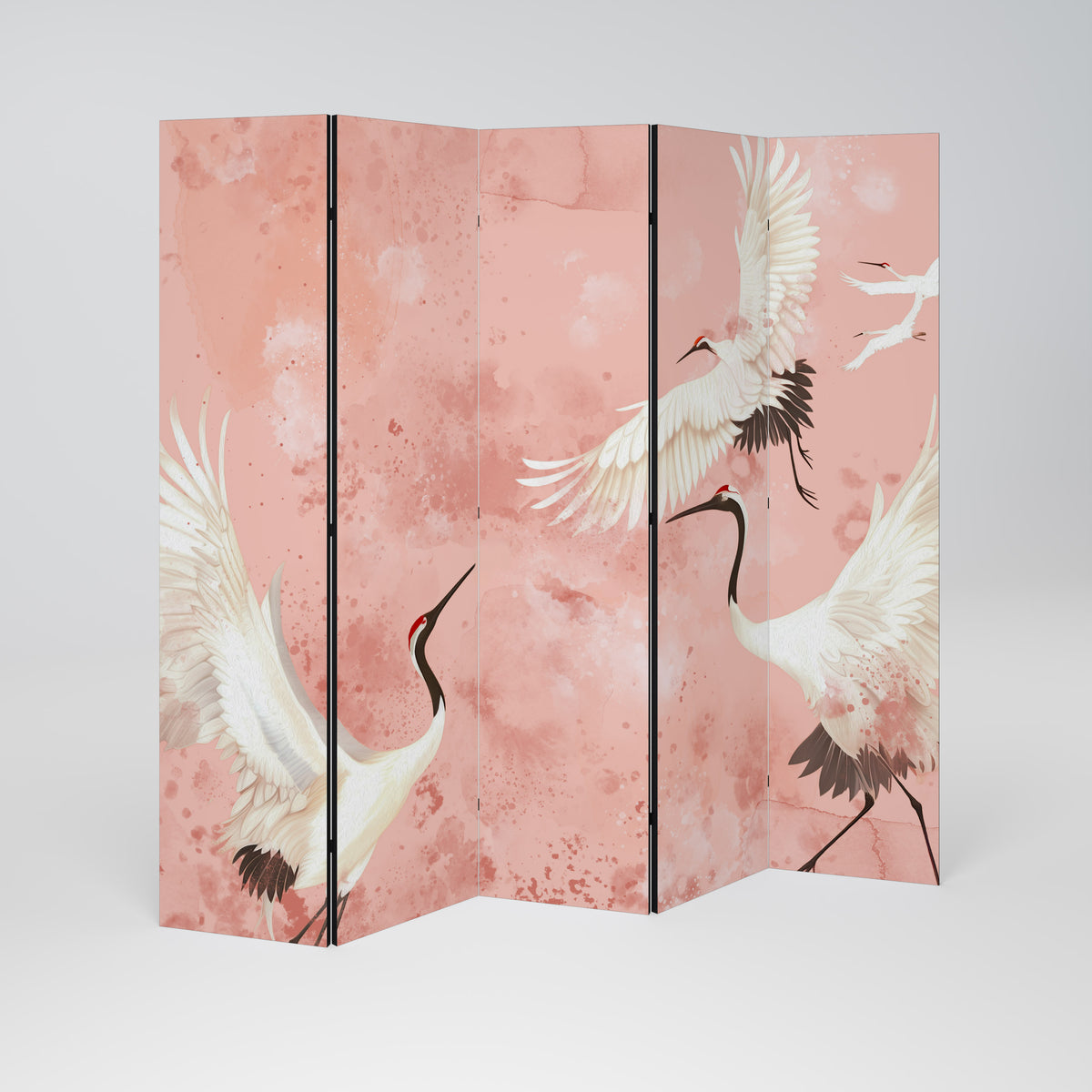 CRANE DANCE Dekorativ rumsavdelare – 5 paneler
