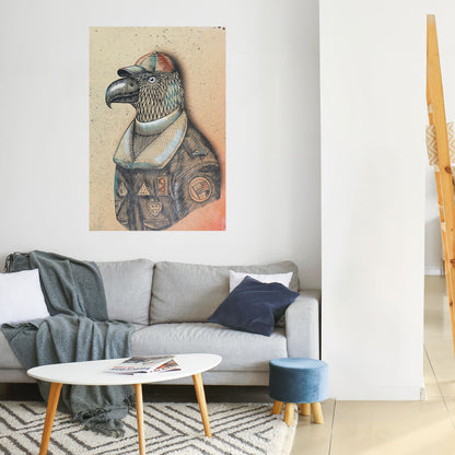 Fjädrad Fashionista vertikal poster med självhäftande text