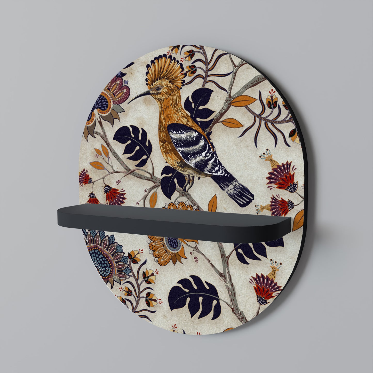EMINENT HOOPOE Oval konsthylla i svart finish