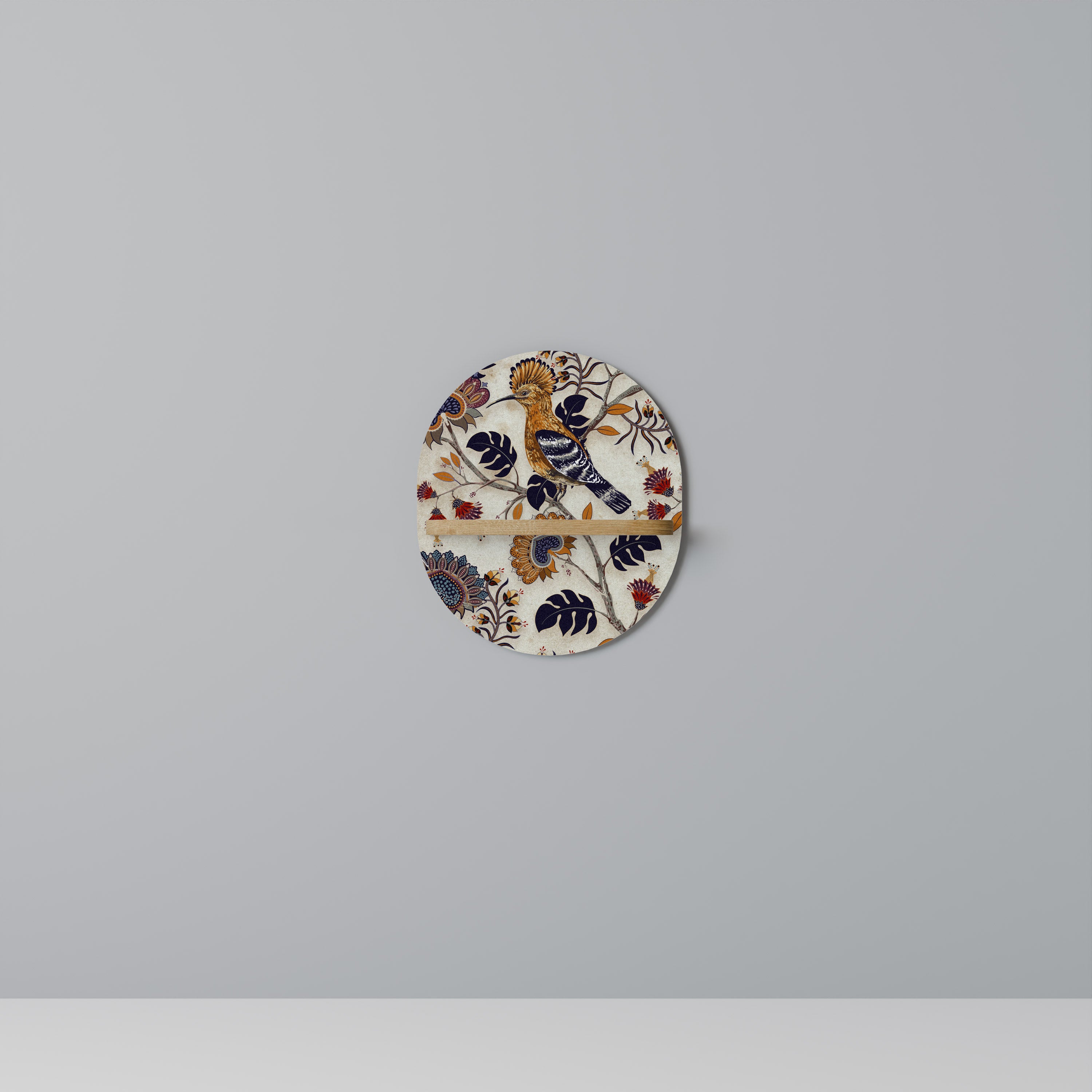 EMINENT HOOPOE Oval konsthylla i ekeffekt