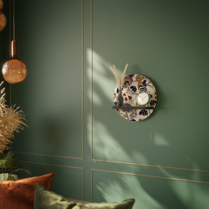 EMINENT HOOPOE Round Art Shelf In Black Finish