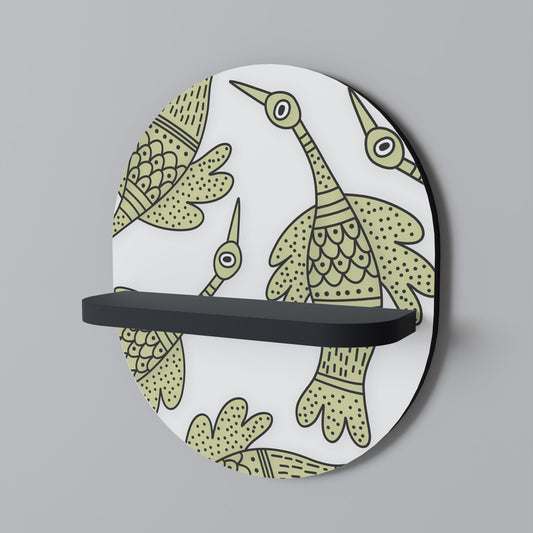 SEEDLING SONGbird Oval konsthylla i svart finish