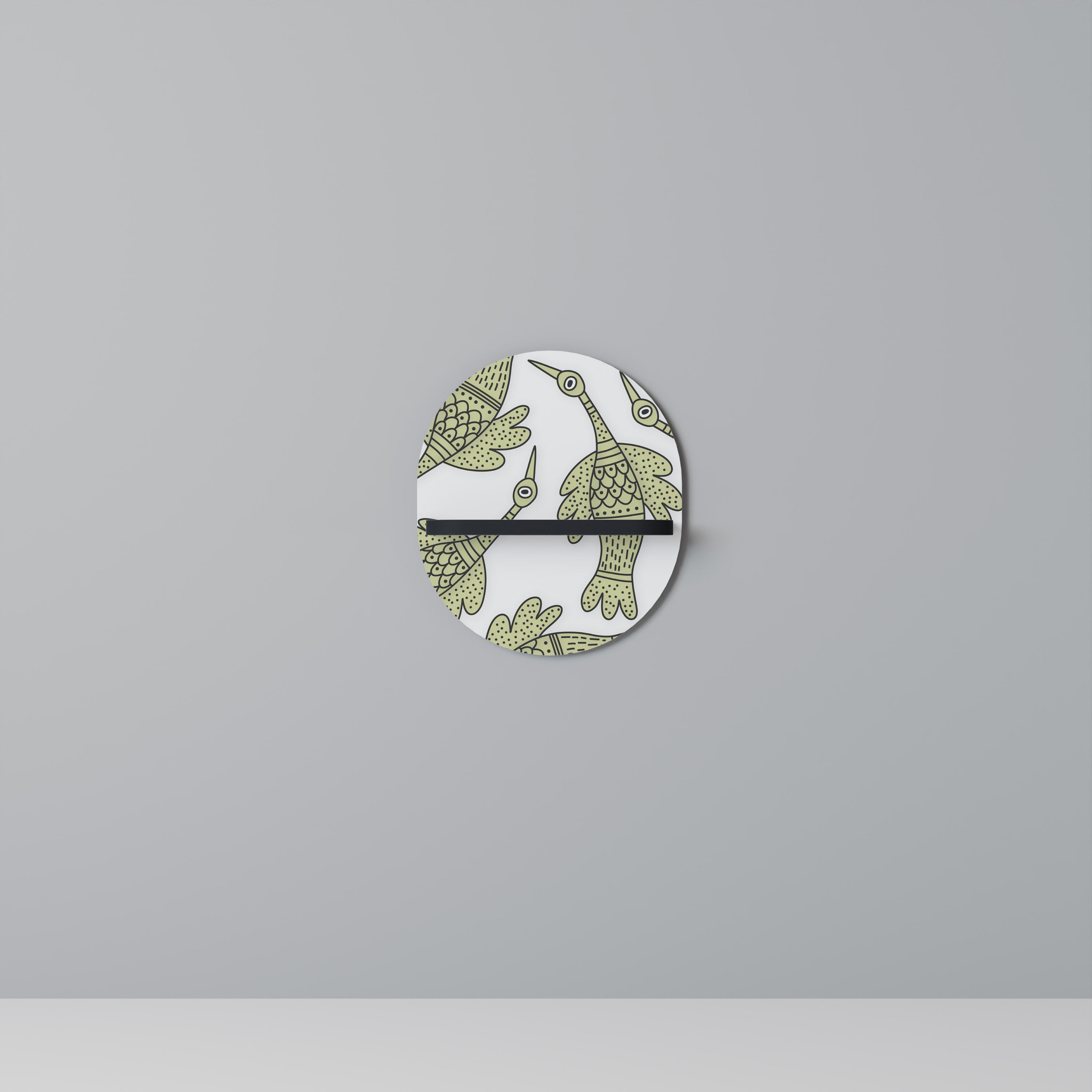 SEEDLING SONGbird Oval konsthylla i svart finish