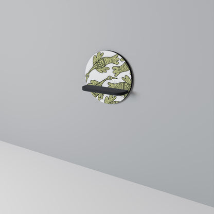 SEEDLING SONG bird Rund konsthylla i svart finish