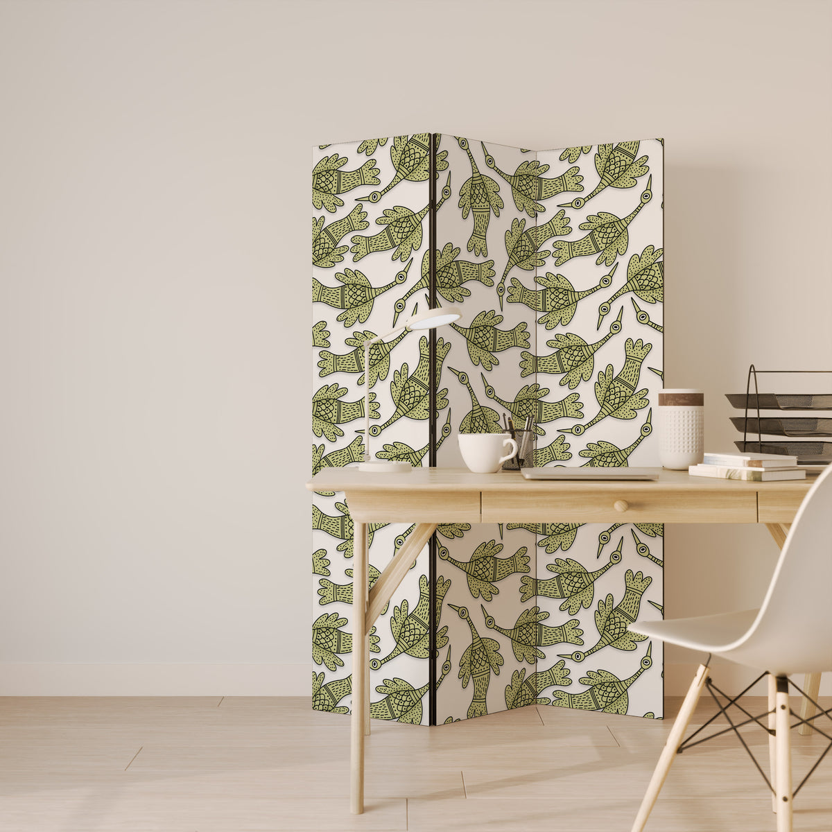 SEEDLING SONGBIRD Dekorativ rumsavdelare – 3 paneler