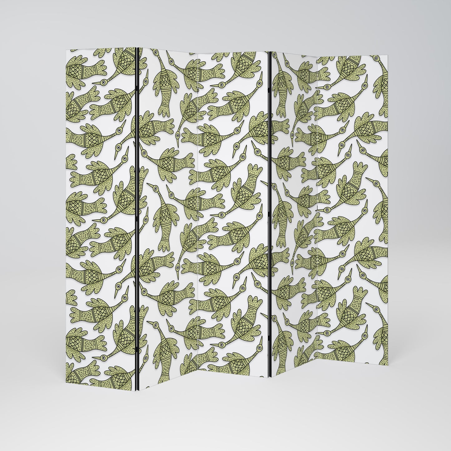 SEEDLING SONGBIRD Decorative 5-Panel Room Divider