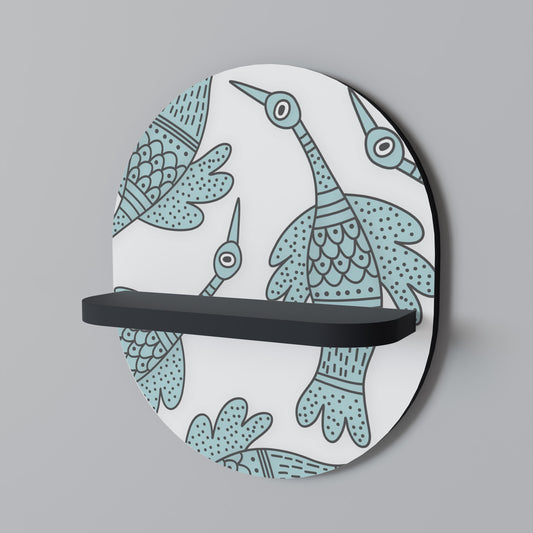 WATERSPOUT SONGIBIRD Oval konsthylla i svart finish