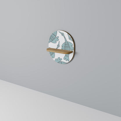WATERSPOUT SONGIBIRD Oval konsthylla i ekeffekt