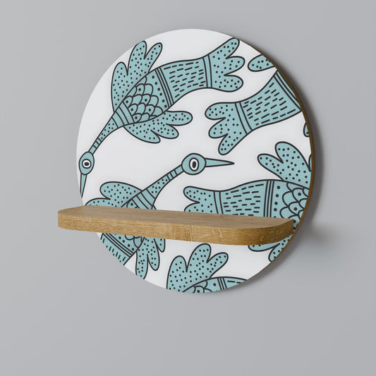 WATERSPOUT SONGIBIRD Round Art Shelf In Oak Effect