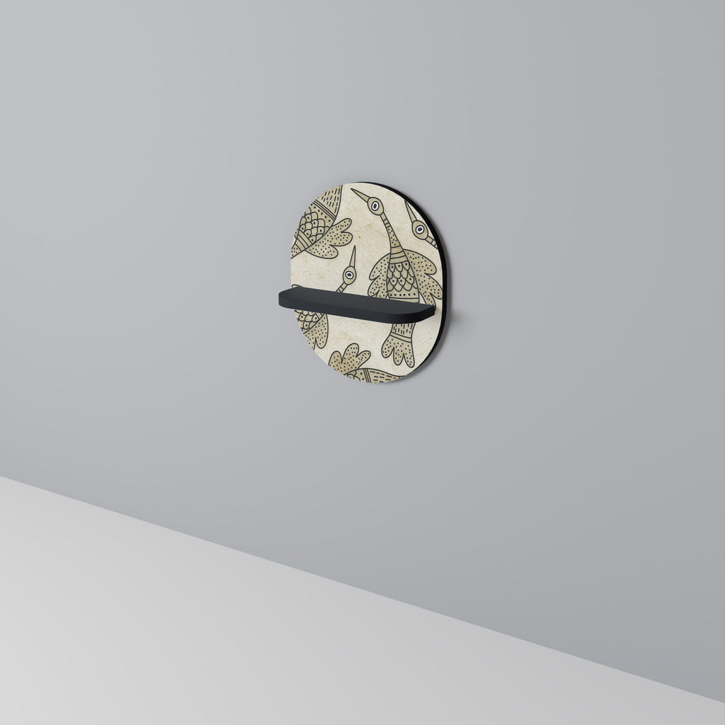 ALMONDINE SONGBIRD Oval konsthylla i svart finish