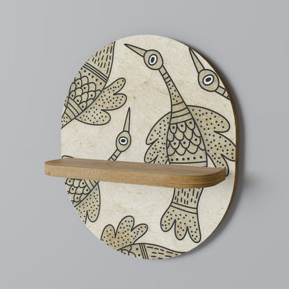 ALMONDINE SONGBIRD Oval Konsthylla I Ekeffekt