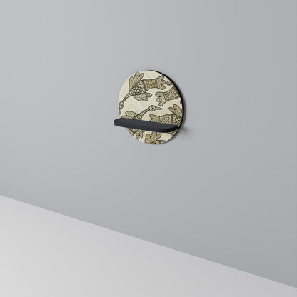 ALMONDINE SONG bird Rund konsthylla i svart finish