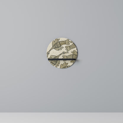 ALMONDINE SONG bird Rund konsthylla i svart finish