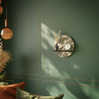 ALMONDINE SONGBIRD Round Art Shelf In Black Finish