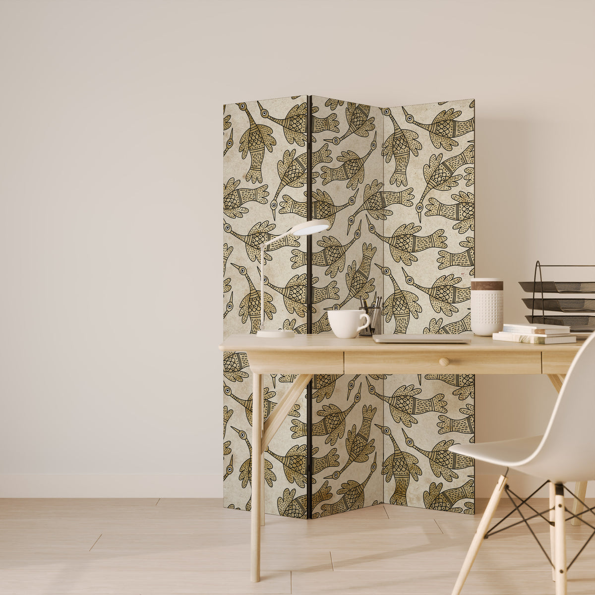 ALMONDINE SONGBIRD Dekorativ rumsavdelare – 3 paneler