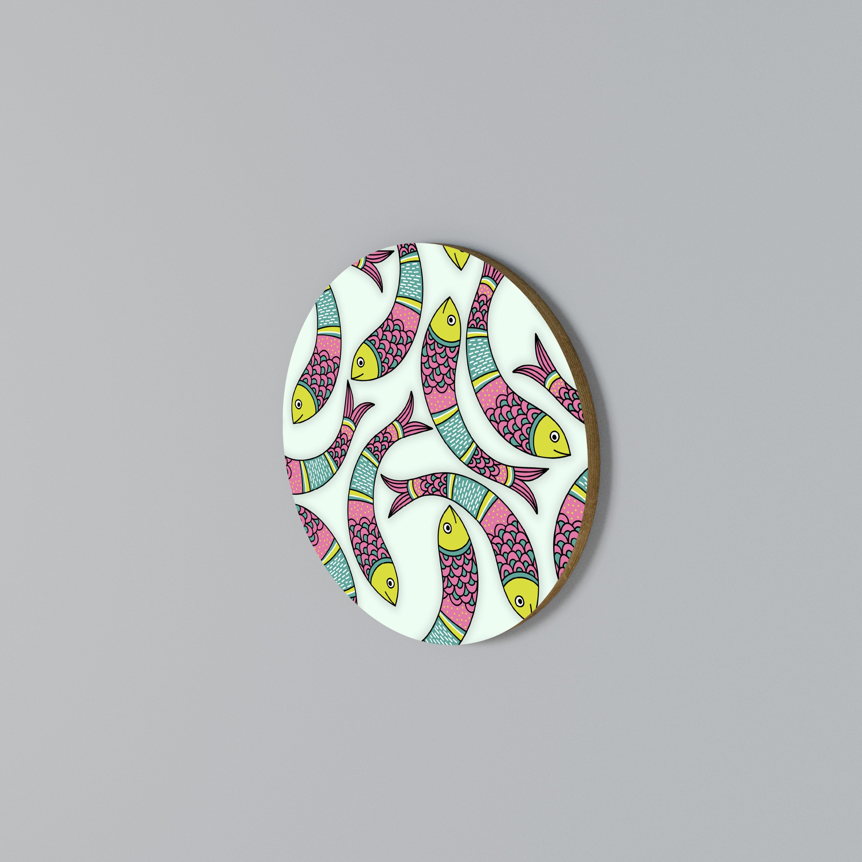 INDIAN FISH Round Wall Art