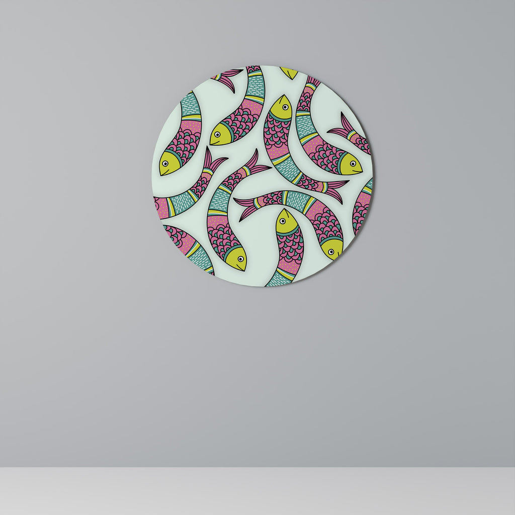 INDIAN FISH Round Wall Art