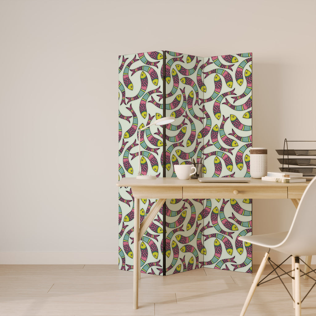 Rumsavdelare INDIAN FISH med 3 paneler