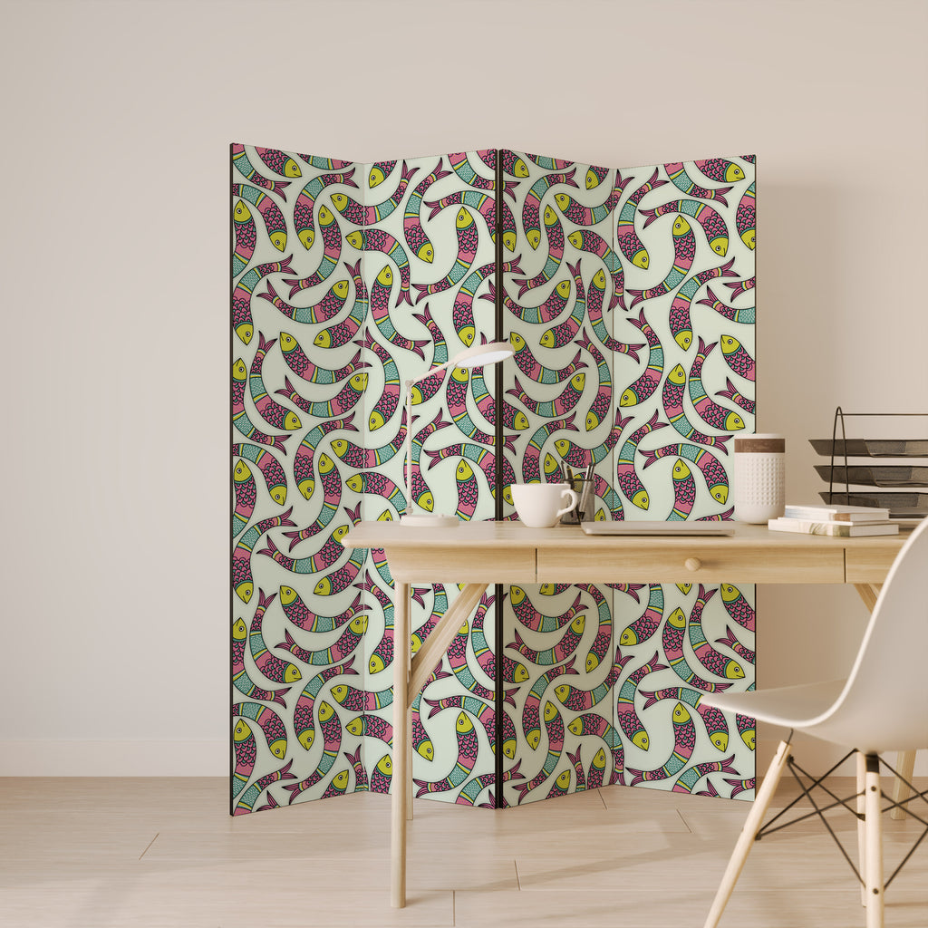 INDIAN FISH 4-Panel Room Divider