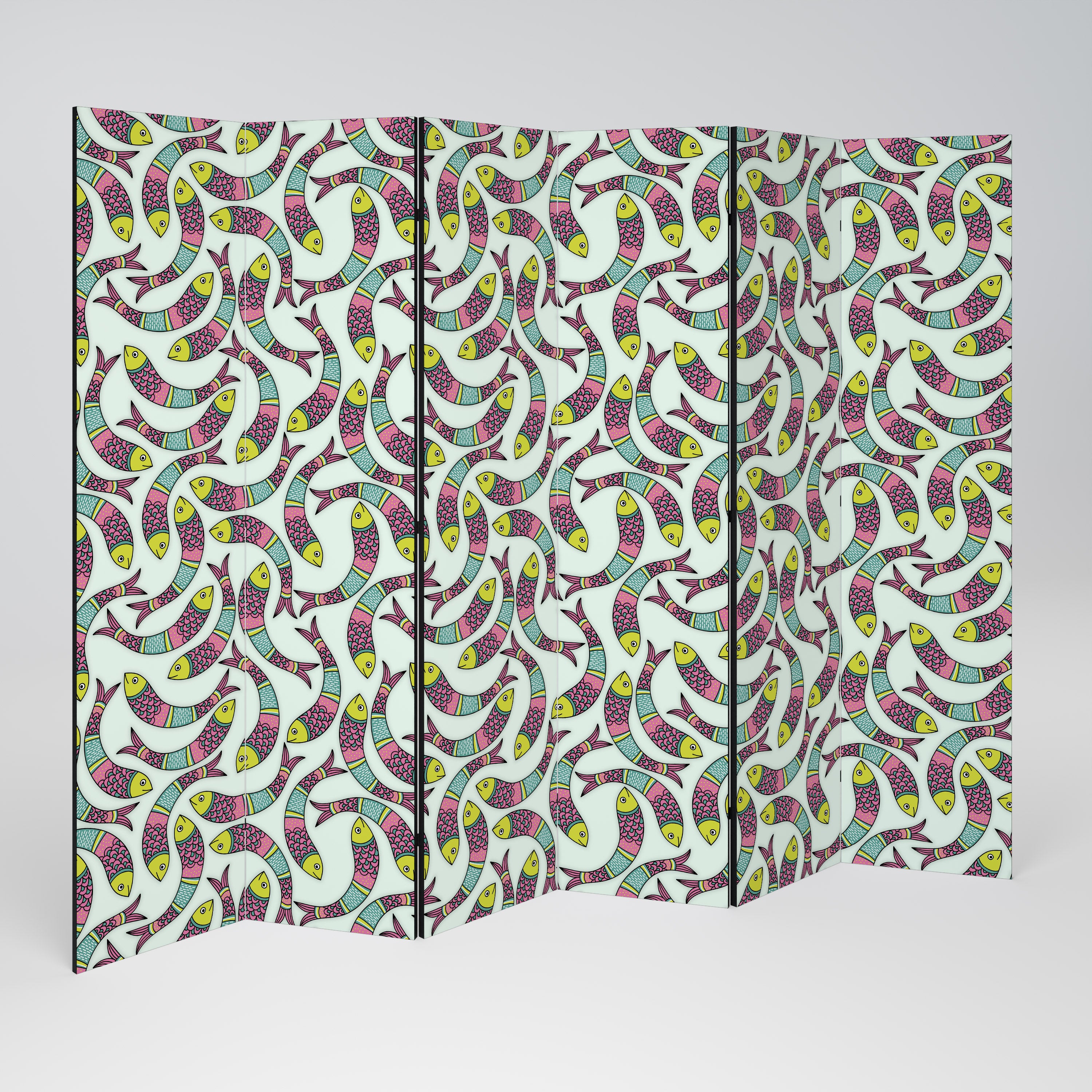 INDIAN FISH 6-Panel Room Divider