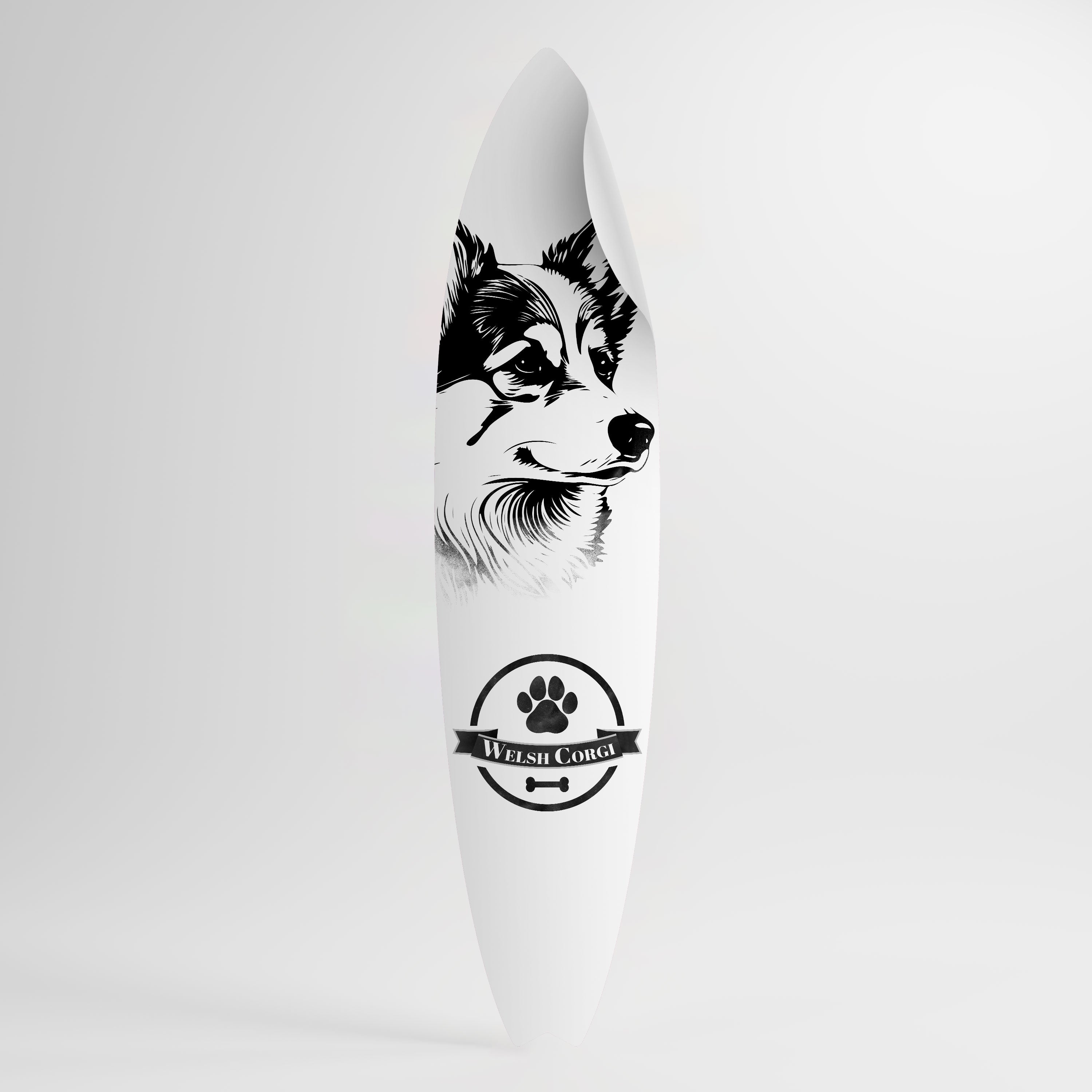 WELSH CORGI PEMBROKE Väggdekal surfbräda