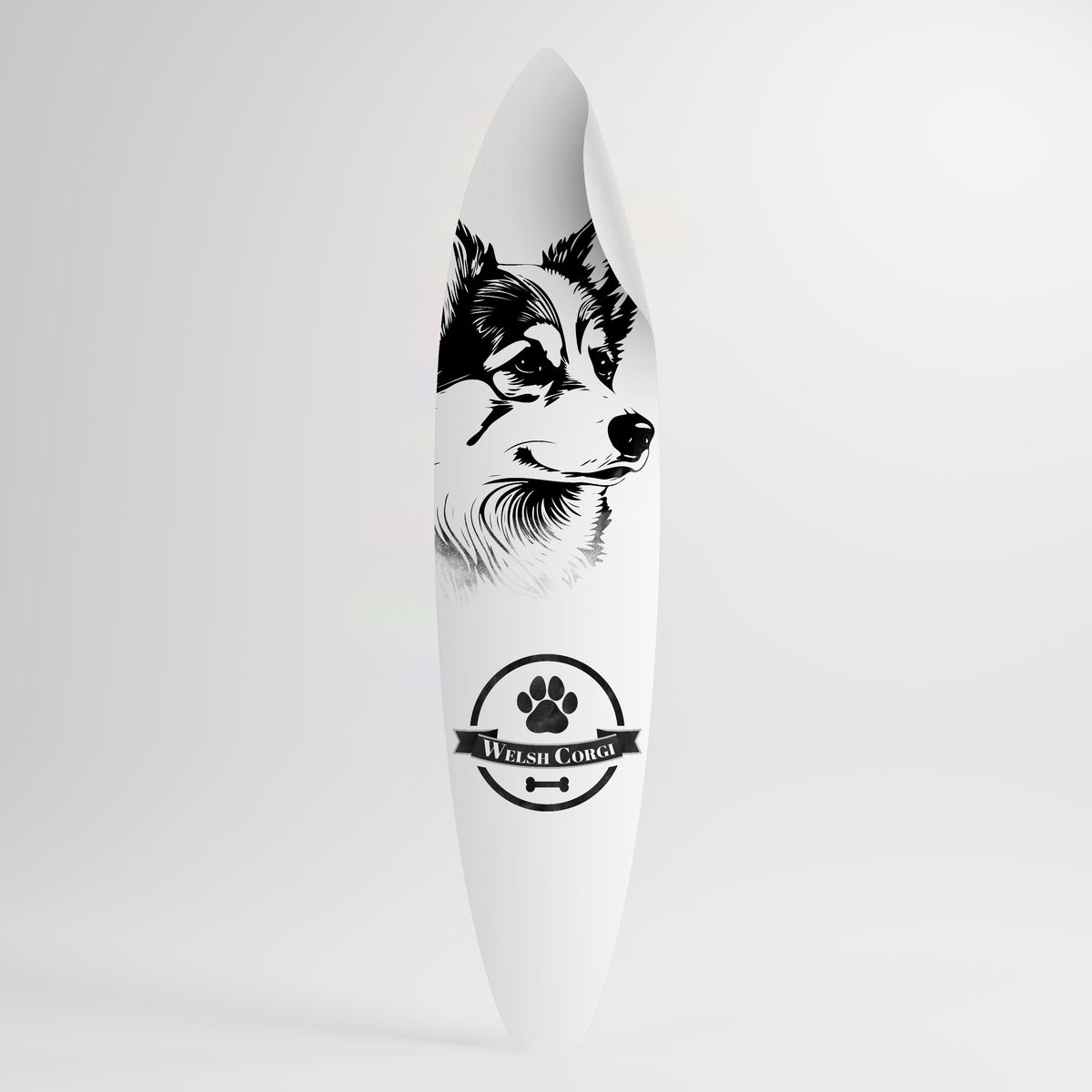 WELSH CORGI PEMBROKE Väggdekal surfbräda