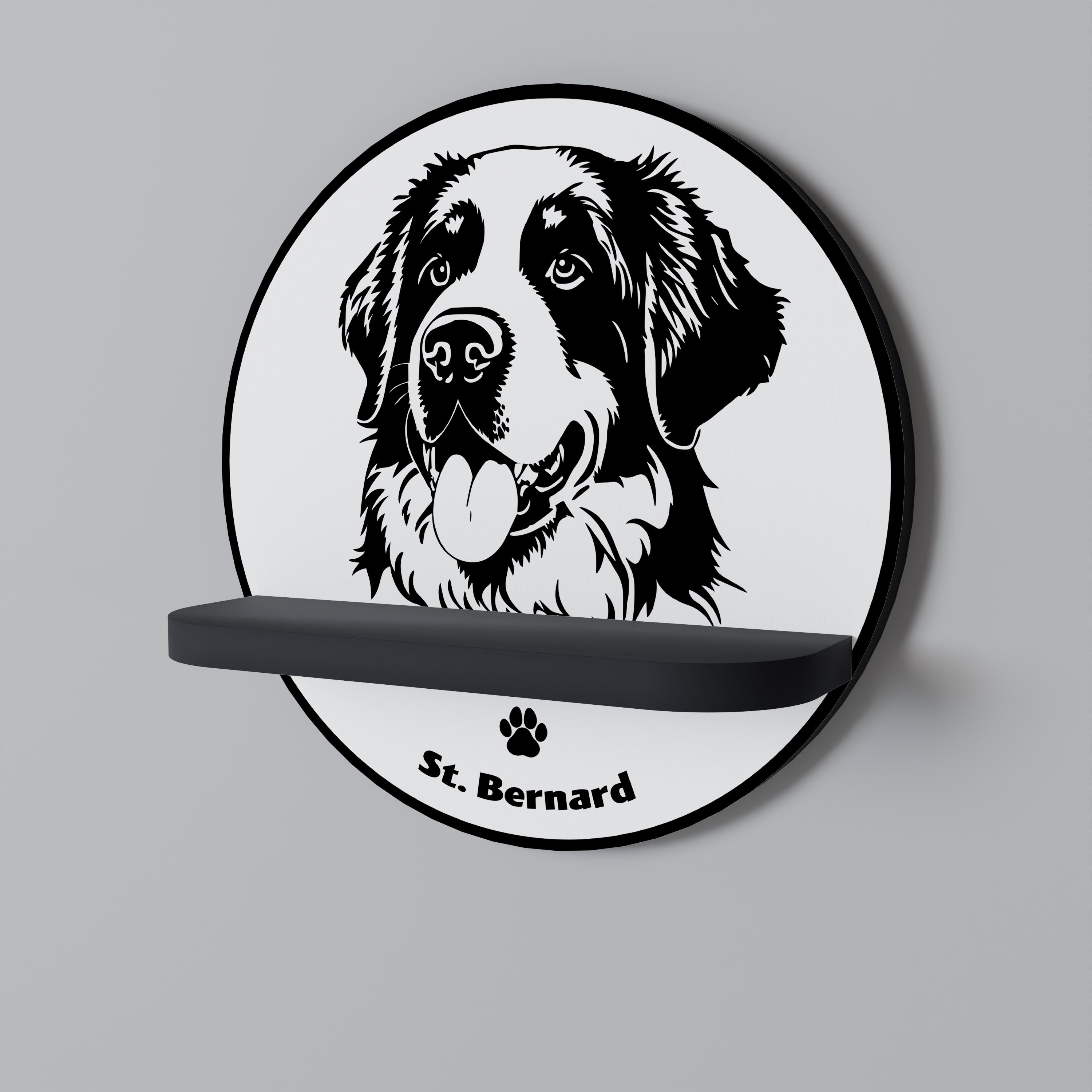 SAINT BERNARD Rund konsthylla i svart finish