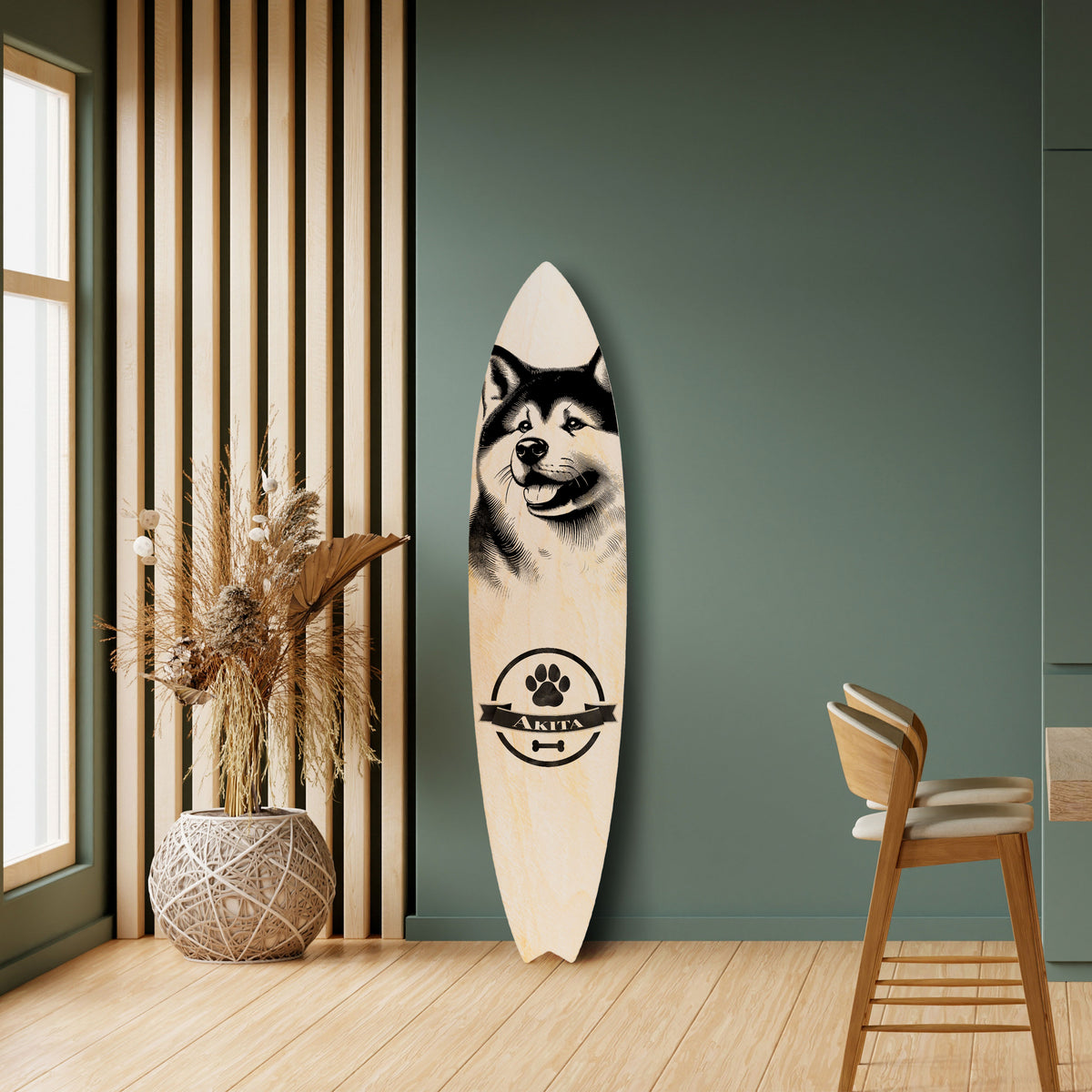 AKITA DOG Surfboard Decorative Panel