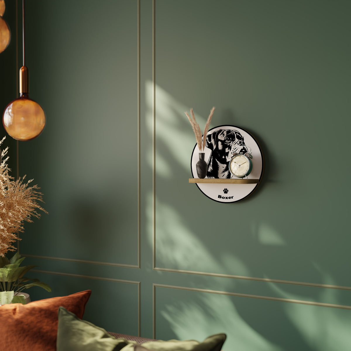 BOXER DOG Art Shelf