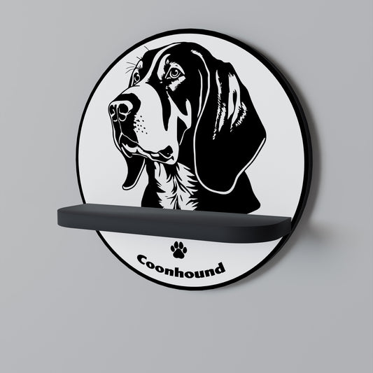 COONHOUND DOG Rund konsthylla i svart finish