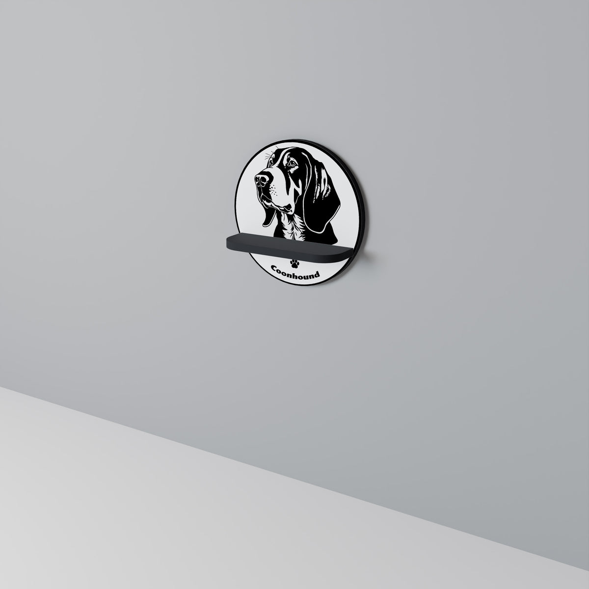 COONHOUND DOG Art Shelf