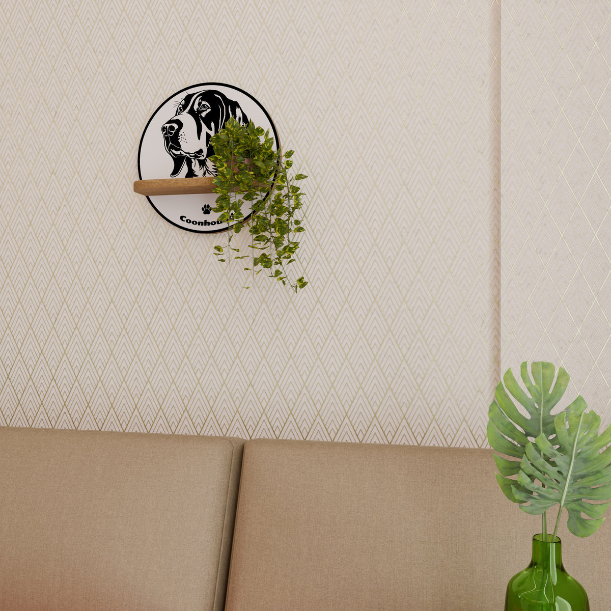 COONHOUND DOG Art Shelf