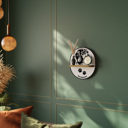 DACHSHUND DOG Oval Art Hylla I Ekeffekt