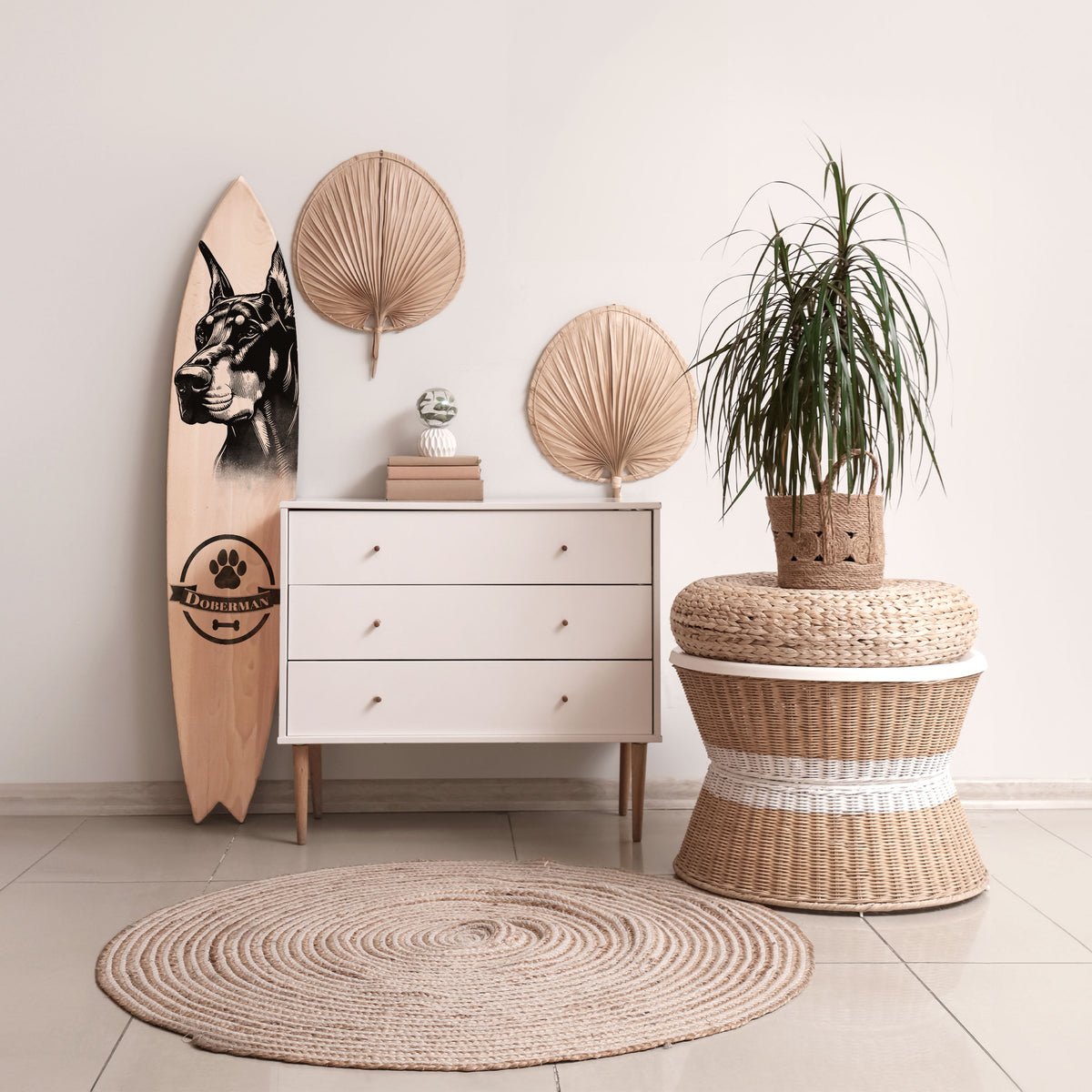 DOBERMAN DOG Surfboard Decorative Panel