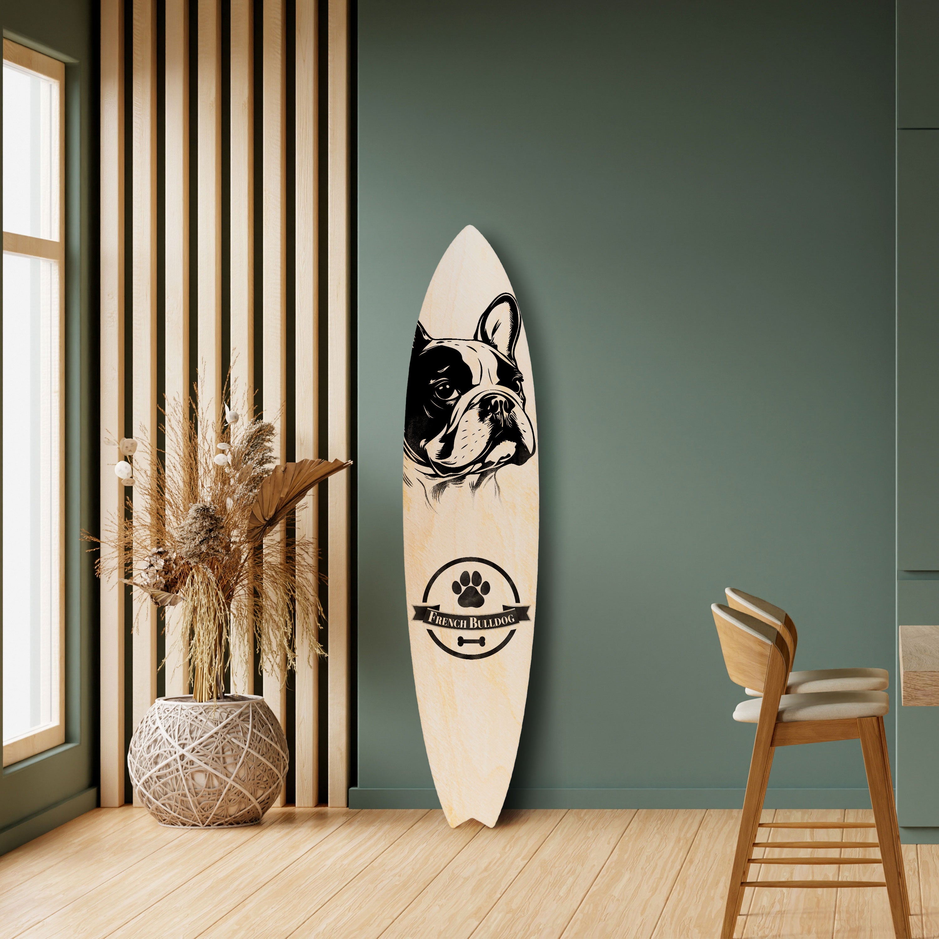 FRENCH BULLDOG Dekorativ Surfbräda
