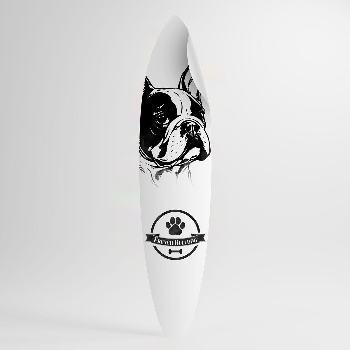 FRENCH BULLDOG Väggdekal surfbräda