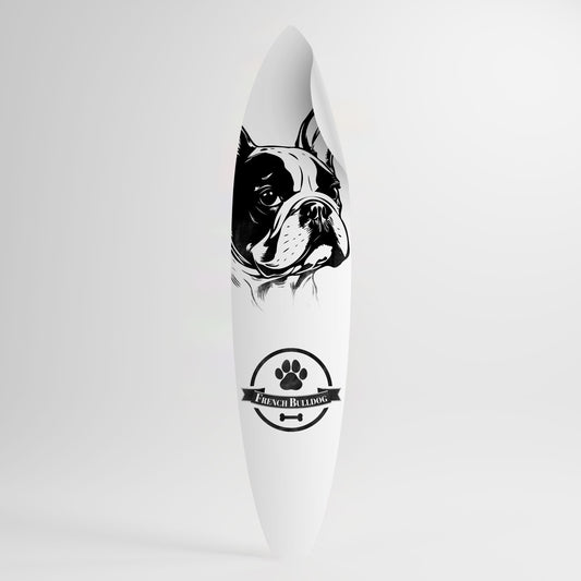 FRENCH BULLDOG Väggdekal surfbräda