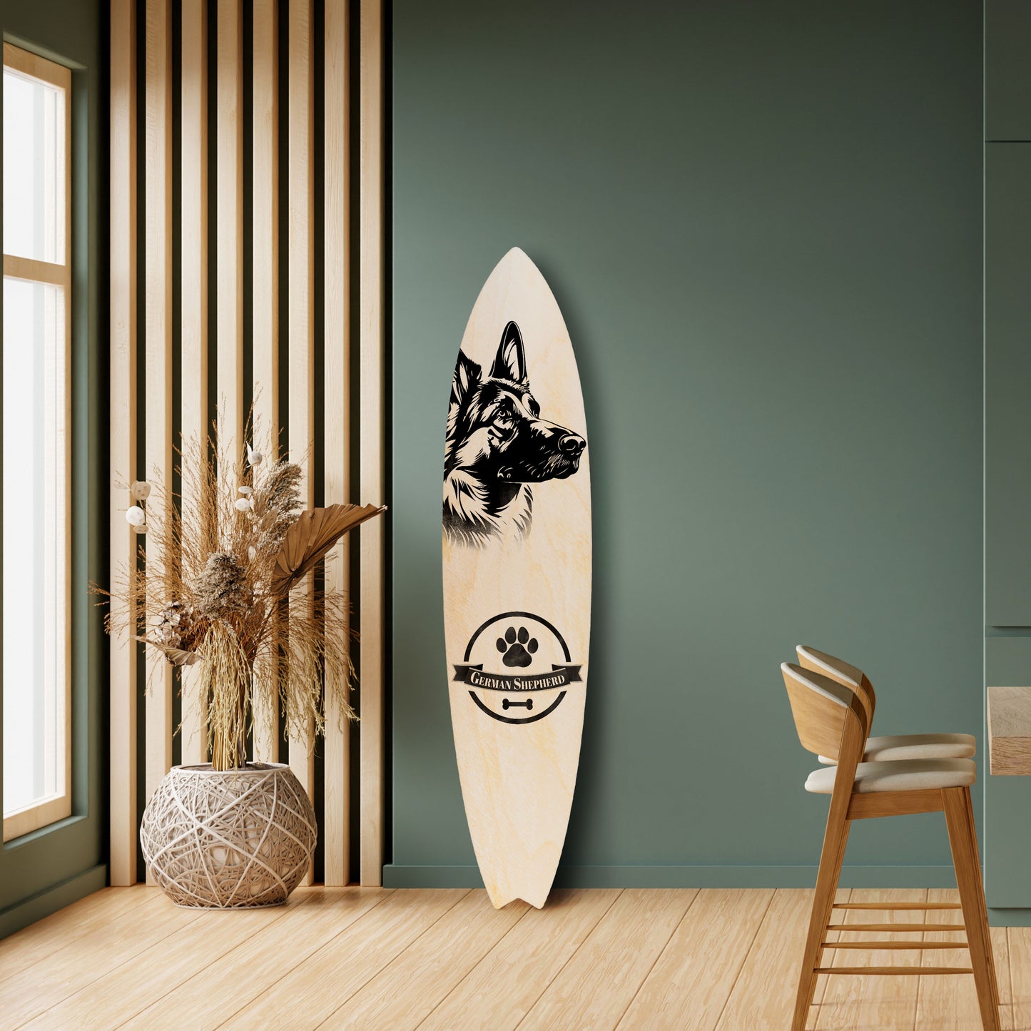 GERMAN SHEPARD Dekorativ Surfbräda