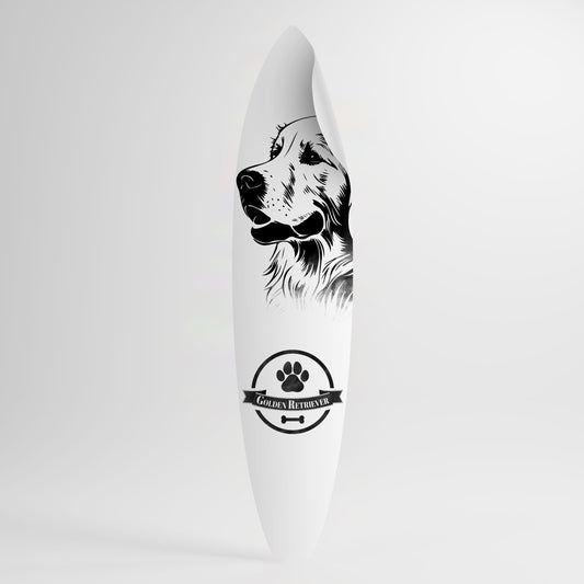 GOLDEN RETRIEVER Väggdekal surfbräda