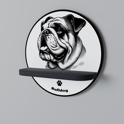 BULLDOG DOG Rund konsthylla i svart finish