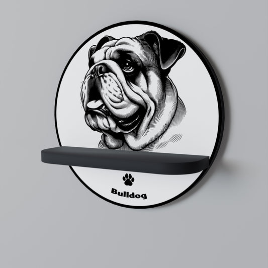 BULLDOG DOG Rund konsthylla i svart finish