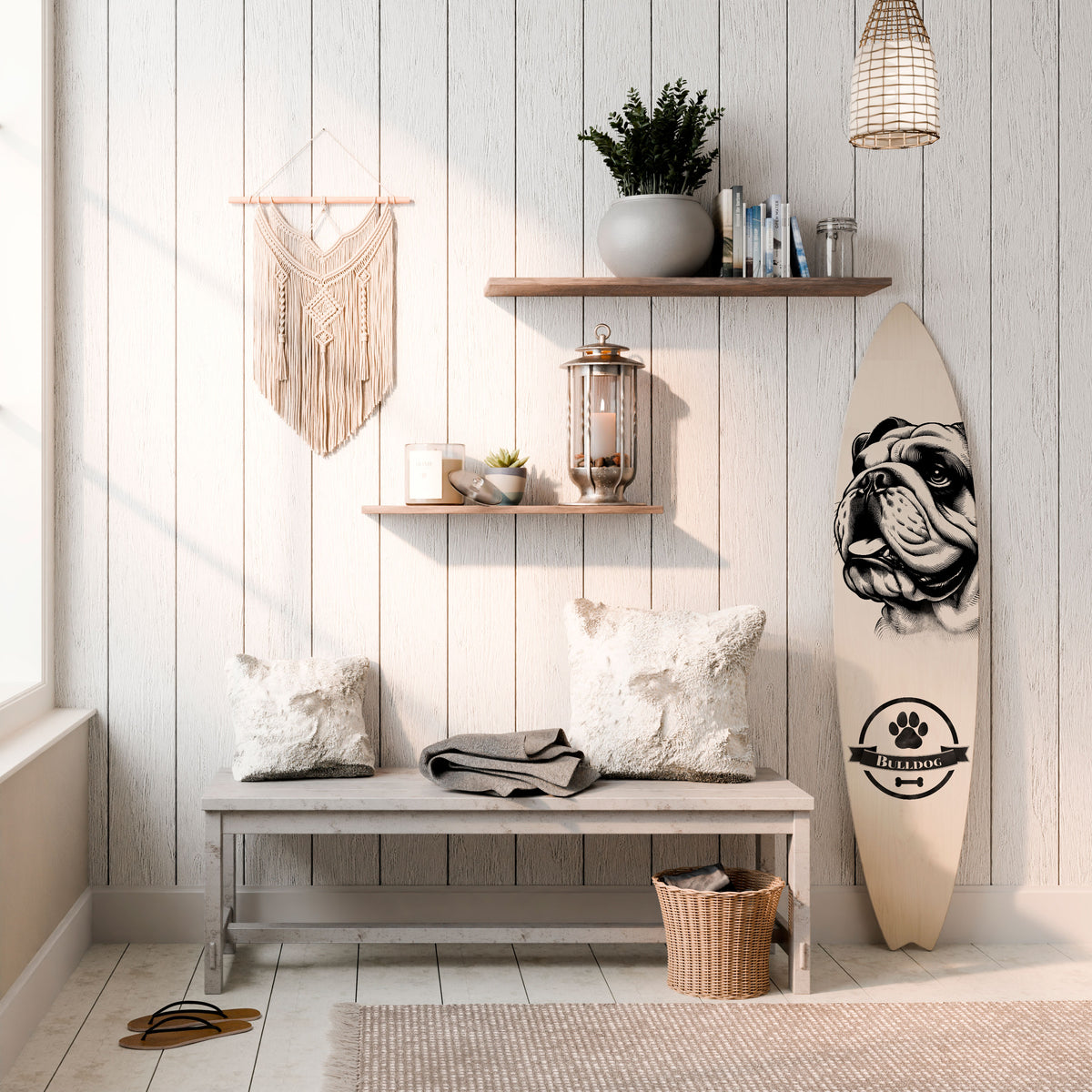 BULLDOG DOG Surfboard Decorative Panel