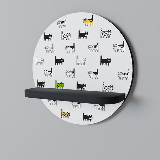 CATS COMPILATION Rund konsthylla i svart finish