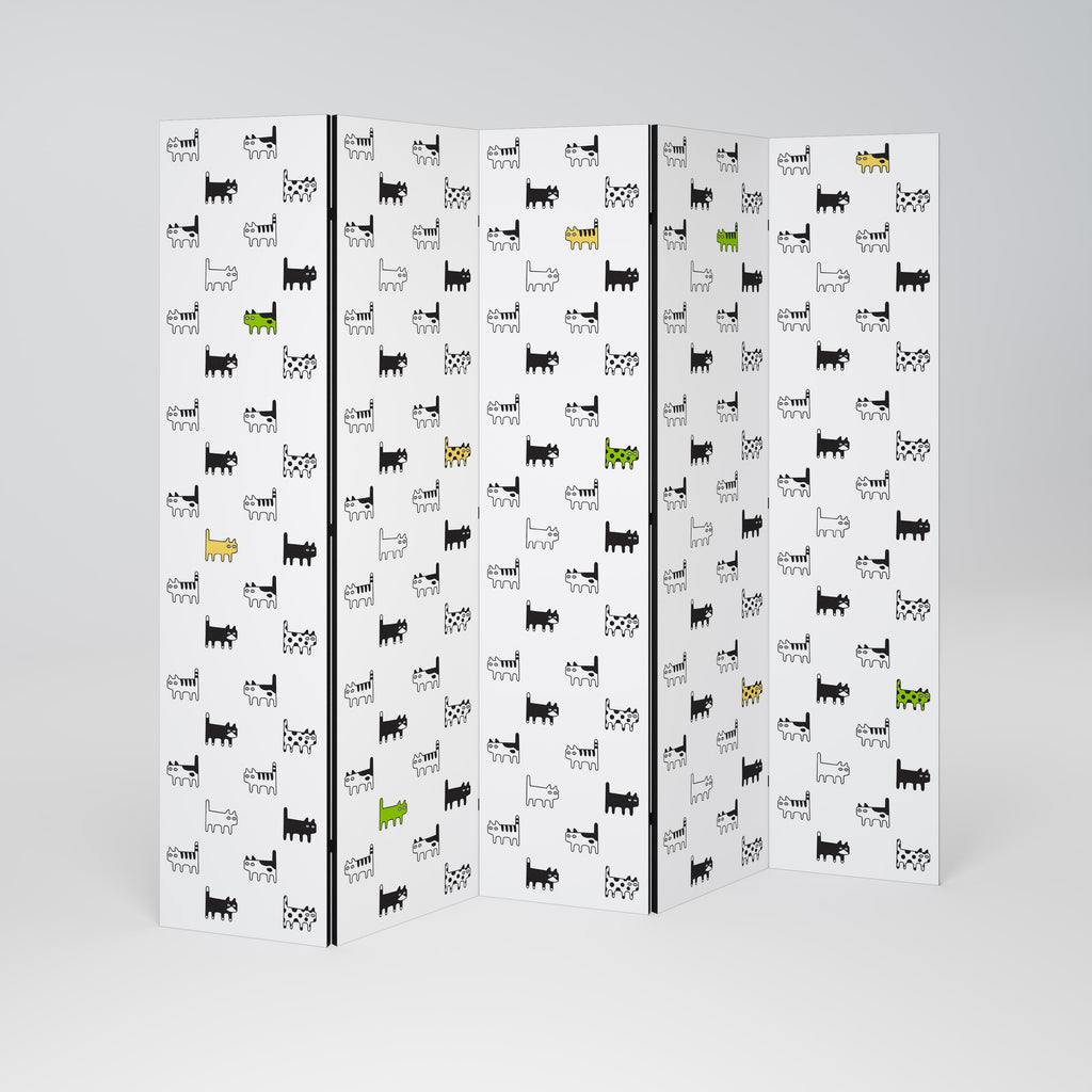 CATS COMPILATION Dekorativ rumsavdelare – 5 paneler