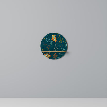 AUTUMN INSECTS Round Art Shelf In Oak Effect