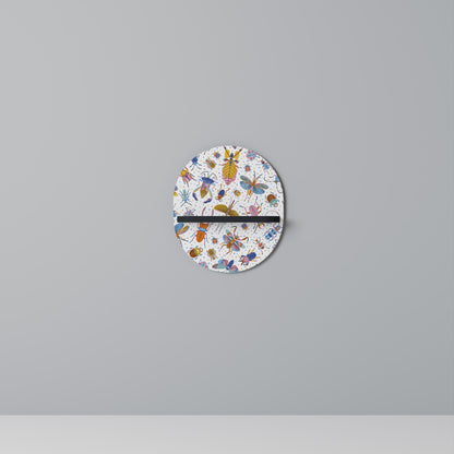 COLORFUL INSECTS Oval Art Shelf In Black Finish